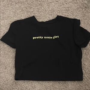 SHEIN Black Short Sleeve Tee Casual Crop Top